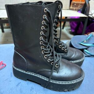 Black combat boots